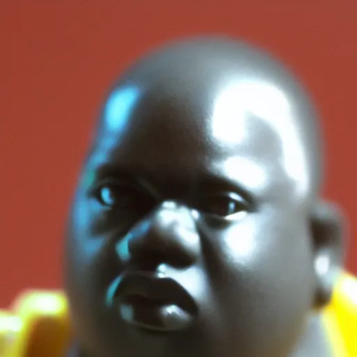 Prompt: photo of notorious big toy, macro photo,