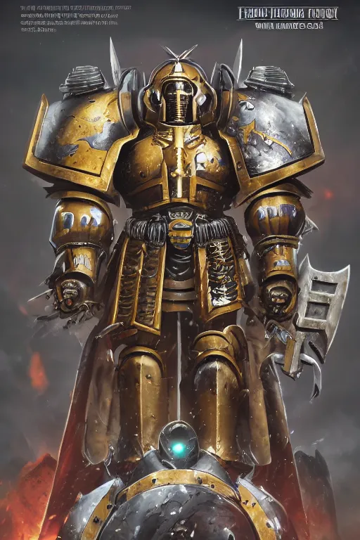 Image similar to armor portrait heros warhammer 4 0 k horus heresy fanart - the primarchs emperor by johannes helgeson animated with vfx concept artist & illustrator global illumination ray tracing hdr fanart arstation zbrush central hardmesh 8 k octane renderer comics stylized