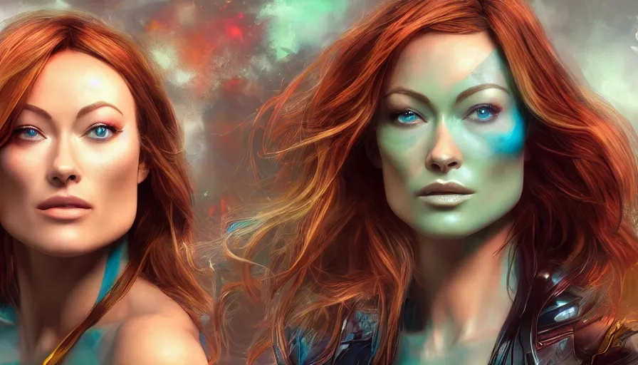 Image similar to Olivia Wilde is Mera, hyperdetailed, artstation, cgsociety, 8k