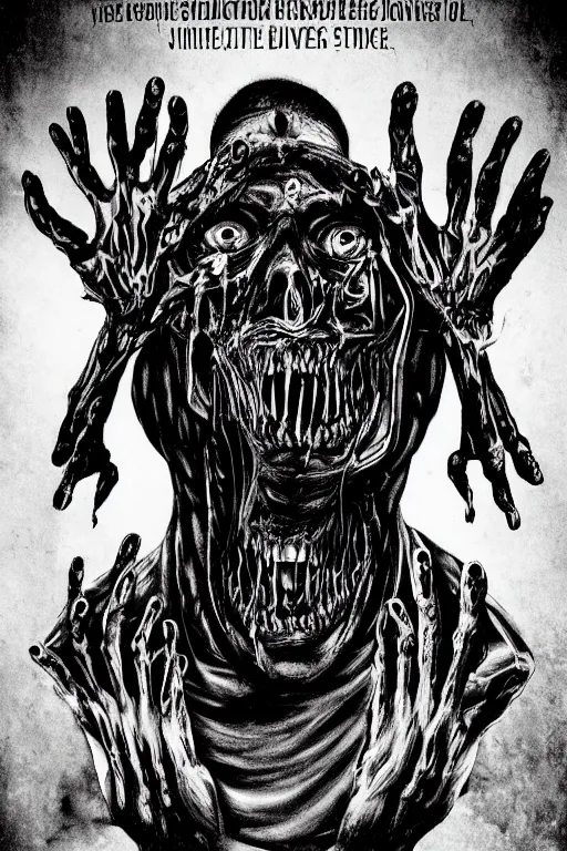 Prompt: possessed mri machine, demonic horror movie poster