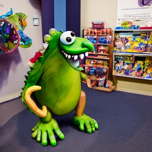 Image similar to cartoon monster sculpture toy on display