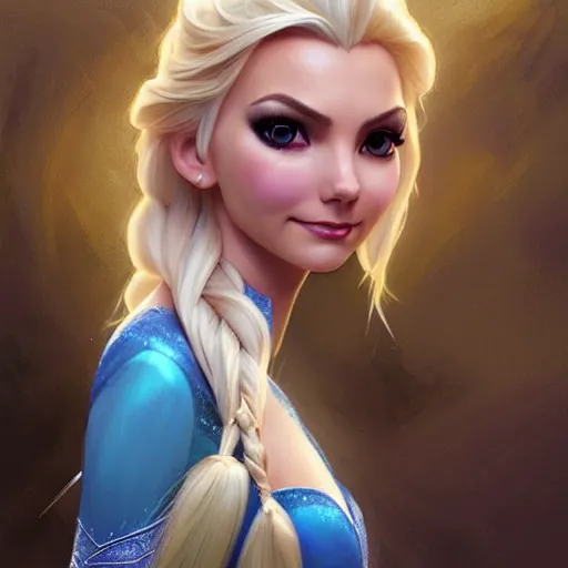 Prompt: Blonde Victoria Justice as Elsa from Frozen, western, D&D, fantasy, intricate, elegant, highly detailed, digital painting, artstation, concept art, matte, sharp focus, illustration, art by Artgerm and Greg Rutkowski and Alphonse Mucha