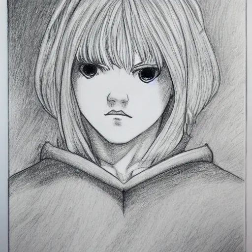 Image similar to A portrait of Griffith from Berserk, pencil drawing