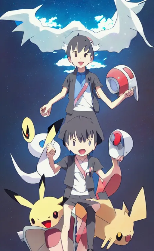 Image similar to a pokemon go card from 1 9 5 0, illustration, concept art, anime key visual, trending pixiv fanbox, by wlop and greg rutkowski and makoto shinkai and studio ghibli and kyoto animation and ken sugimori, symmetrical facial features, pocket monster companion, box art