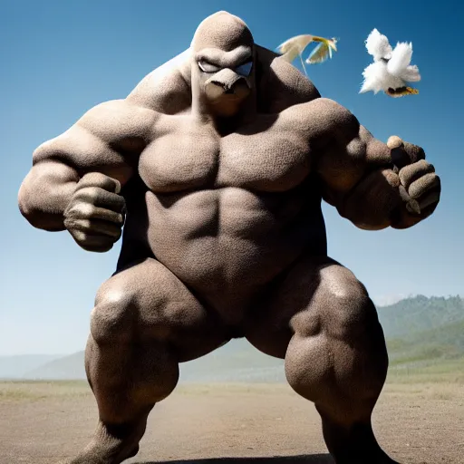 Prompt: national geographic professional photo of machamp, award winning