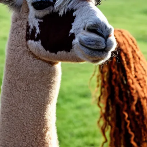 Prompt: the back of a llamas head