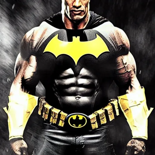 Image similar to Dwayne Johnson as batman