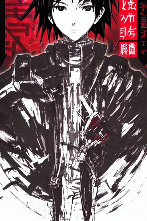 Prompt: professionally drawn seinen mature cyberpunk detective horror action manga comic cover about plasma, full color, beautifully drawn coherent professional, drawn by ilya kuvshinov, ilya kuvshinov, satoshi kon and tsutomu nihei. japanese script kanji hiragana on the cover. simplistic minimalist stylized cover art. cel shaded