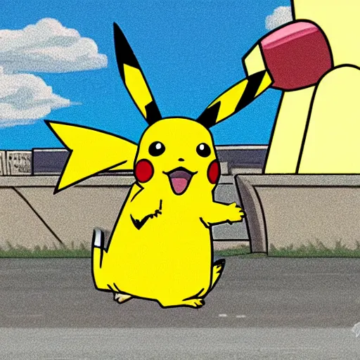 Prompt: Pikachu slowly committing tax evasion while riding a pidgey