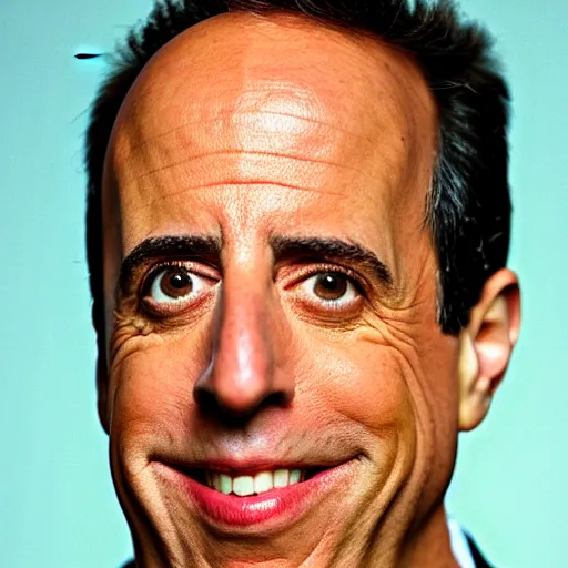 Prompt: UHD candid photo of Jerry Seinfeld with orange skin, accurate face, UHD, photorealistic, correct face, photo by Annie Leibowitz