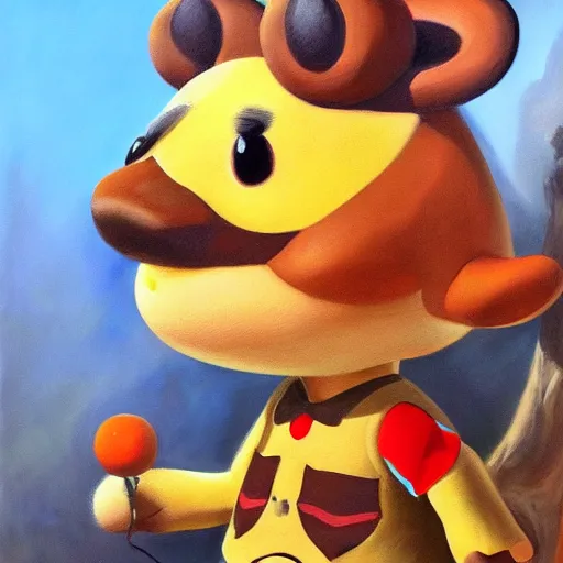 Image similar to detailed portrait of animal crossing isabelle intricate, hyper detailed, realistic, oil painting, by julie bell, frank frazetta, cinematic lighting