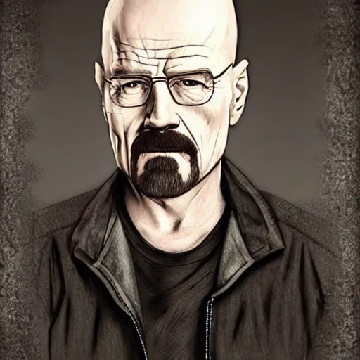 Prompt: walter white as a goth