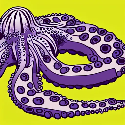 Prompt: illustration of octopus tentacles on a moog system 100 modular synth