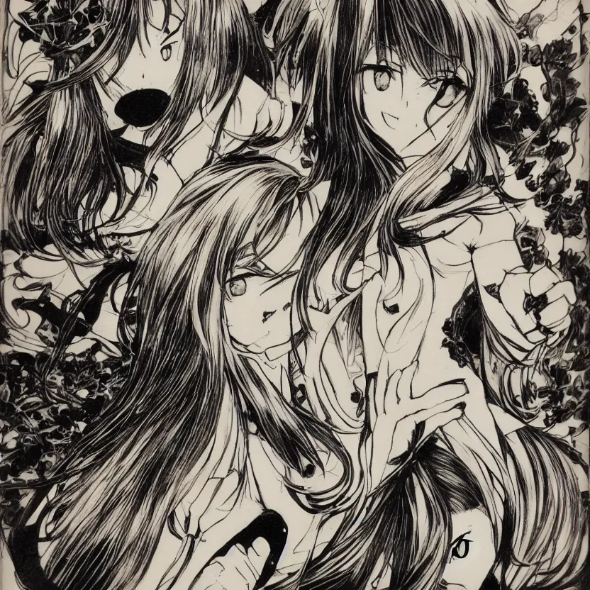 Prompt: nekojiru, inked by chiyomi hashiguchi