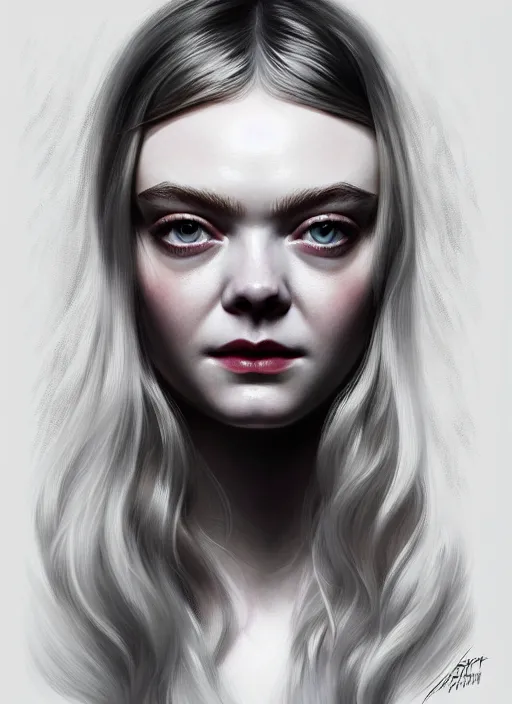 Image similar to symmetry!! portrait of elle fanning in prey, horror, fashion, dark!! intricate, elegant, highly detailed, digital painting, artstation, concept art, smooth, sharp focus, illustration, art by artgerm and frank frazetta and peter paul rubens