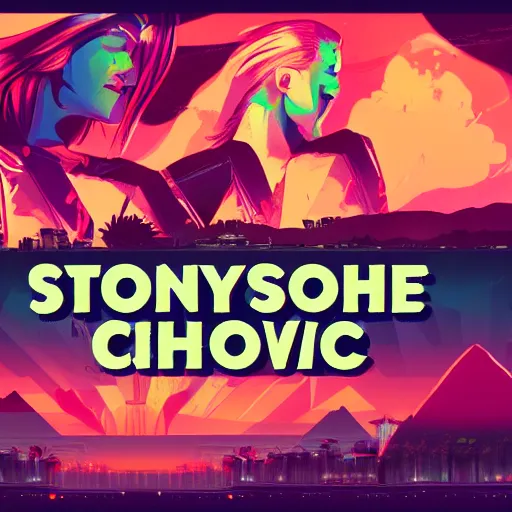 Prompt: stonenghe, retrowave epic art trending on art station