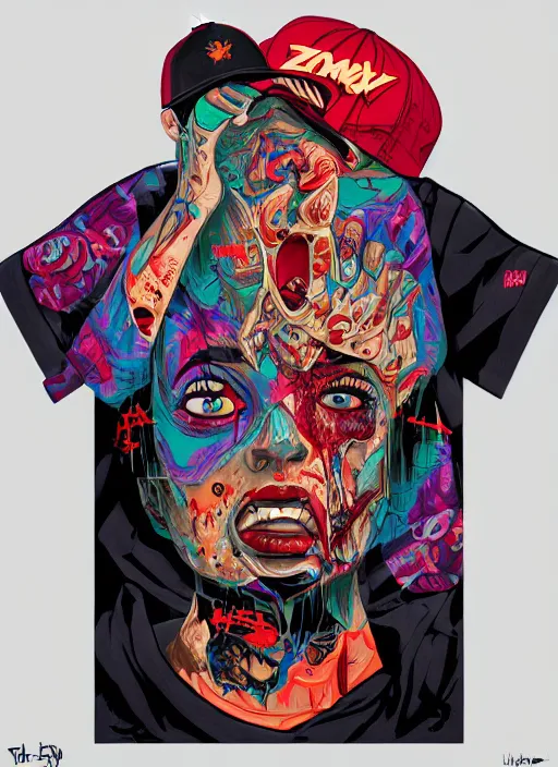 Image similar to zombie full body latina hiphop streetwear drip, tristan eaton, victo ngai, artgerm, rhads, ross draws