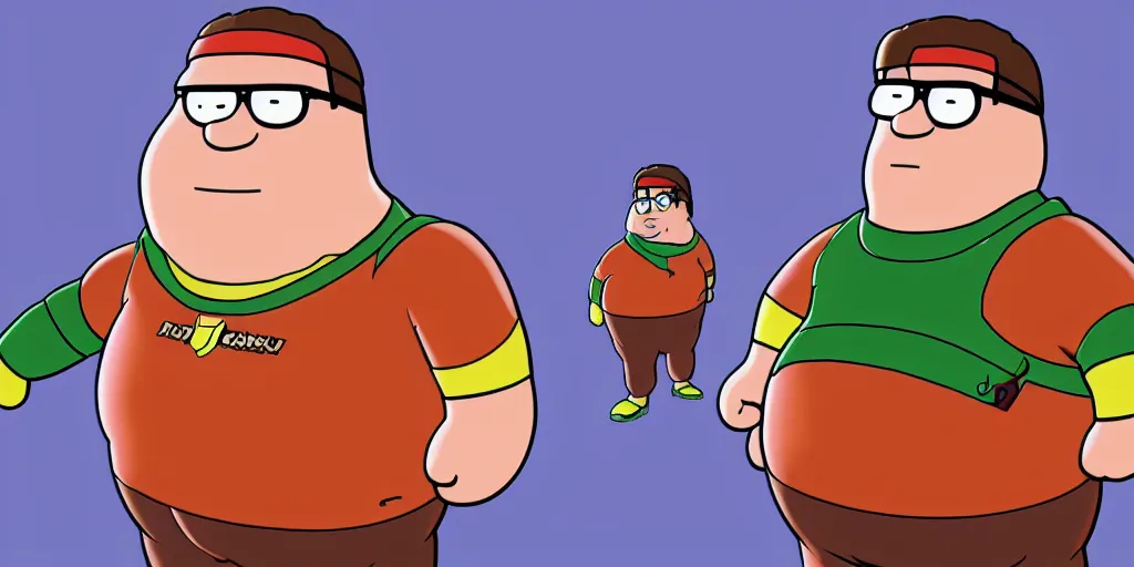 Prompt: peter griffin as a fortnite skin. concept art. high quality 8 k resolution
