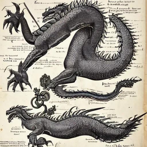 Prompt: an instruction diagram depicting how to slay a dragon, victorian science manual, highly detailed, 4k