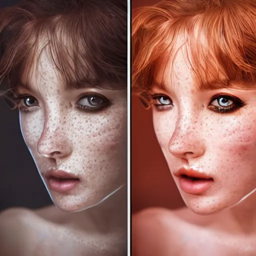 Prompt: a gorgeous female photo, professionally retouched, soft lighting, wearing sundress, illuminated by moonlight realistic, smooth face, redhead, light freckles, perfect eyes, wide angle, sharp focus on eyes, 8 k high definition, insanely detailed, intricate, elegant, art by artgerm and wlop