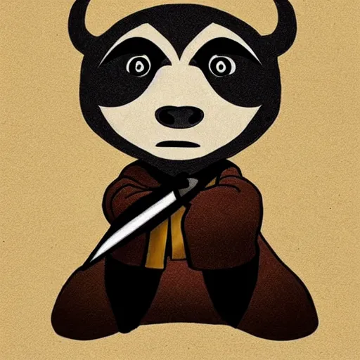 Prompt: jedi knight that looks like an anthropomorphic panda, fan art