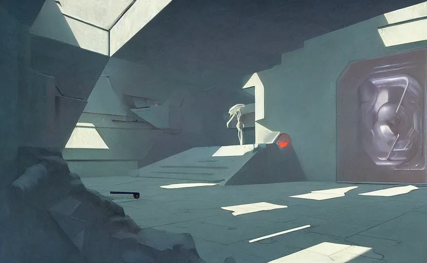 Prompt: Mysteriuos Bunker protecting a diamon, very coherent, painted by Edward Hopper, Wayne Barlowe, painted by James Gilleard, airbrush, art by JamesJean