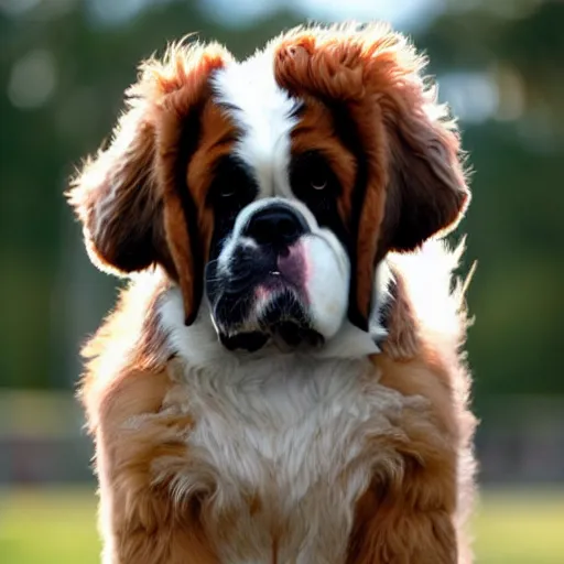 Prompt: a saint bernard with very curly hair