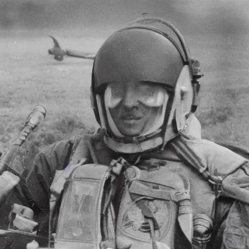 Prompt: the ghost of kiev fighter pilot