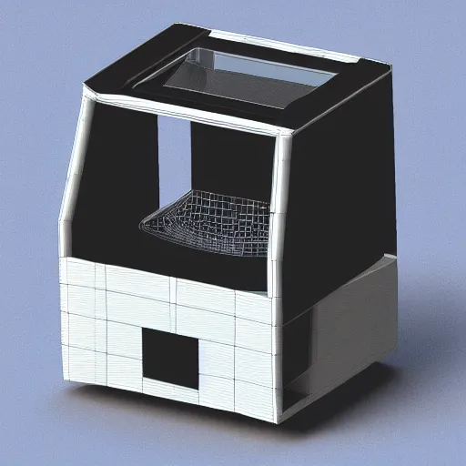 Prompt: low polygon 3 d render of a 3 d printer