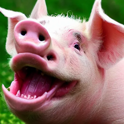 Image similar to pig laughing