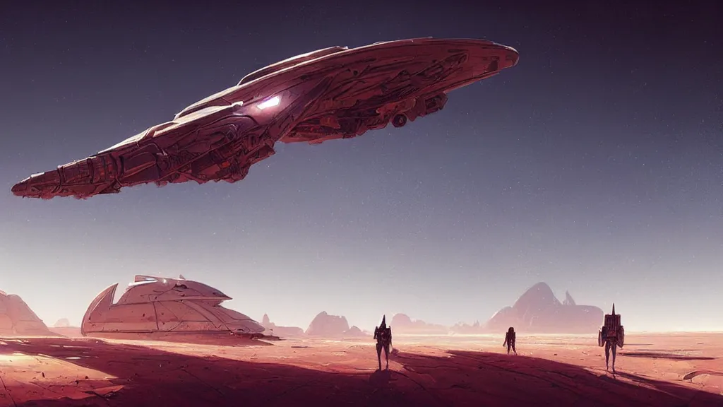 Image similar to a spaceship lost in the desert, detailed digital art by greg rutkowski.