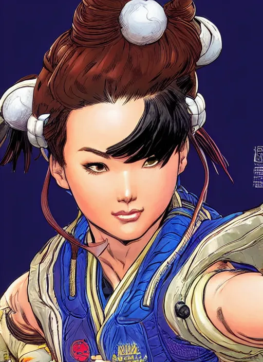 Image similar to apex legends chun li. concept art by james gurney and mœbius.