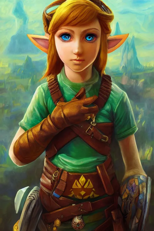 Image similar to Navi from Zelda, oil on canvas, intricate, portrait, 8k highly professionally detailed, HDR, CGsociety