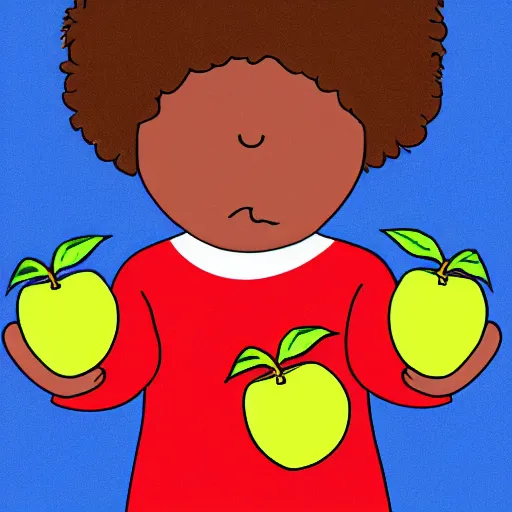 Image similar to an illustration of a child holding a bag of apples math problem