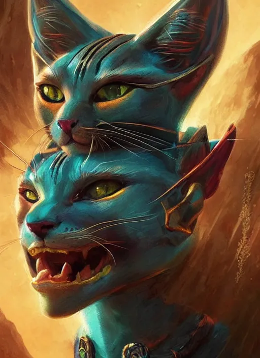 Image similar to bastet, ultra detailed fantasy, dndbeyond, bright, colourful, realistic, dnd character portrait, full body, pathfinder, pinterest, art by ralph horsley, dnd, rpg, lotr game design fanart by concept art, behance hd, artstation, deviantart, hdr render in unreal engine 5