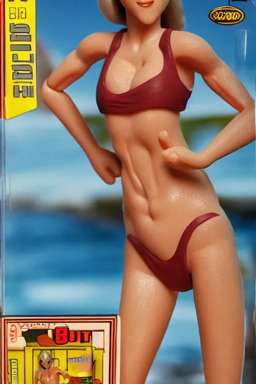 Image similar to 8 k high definition, 1 9 8 0, beautiful bikini, kenner style action figure, full body, highly detailed, science fiction, photorealistic
