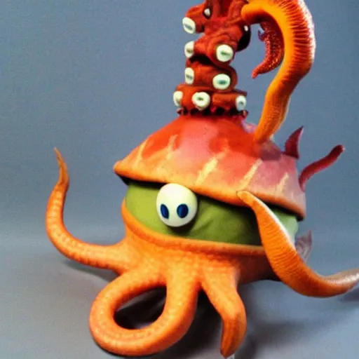 Image similar to octorok from legend of zelda, octopus with large snout that shoots rocks,