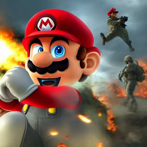 Image similar to Mario in Battlefield