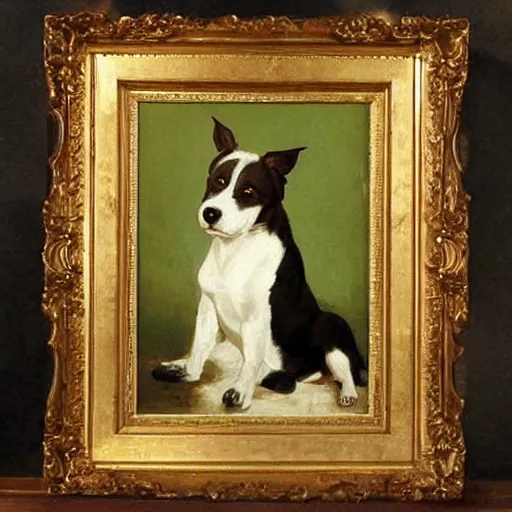 Prompt: beautiful romantic barroque painting portrait of a dog