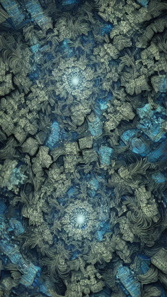 Image similar to 3d fractal background by Escher, psychedelic, mandelbulb 3d, digital art, high details, depth of field, hard lighting, trending on artstation, deviantart, octane render, HD, 8k