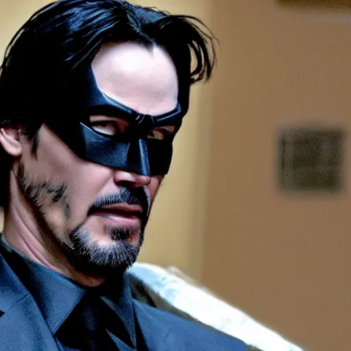Image similar to Keanu Reeves as Batman unmasked