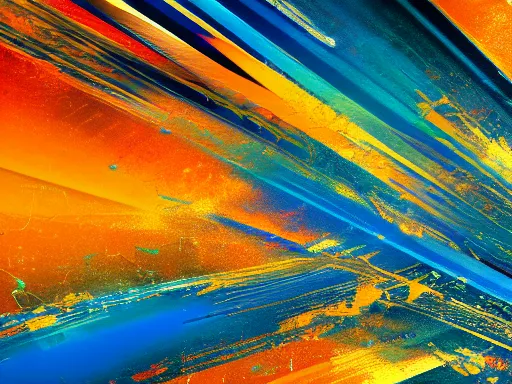 Prompt: hd wallpaper for desktop computers, abstract painting, deep blue color scheme, futuresynth design, glowing, 4 k