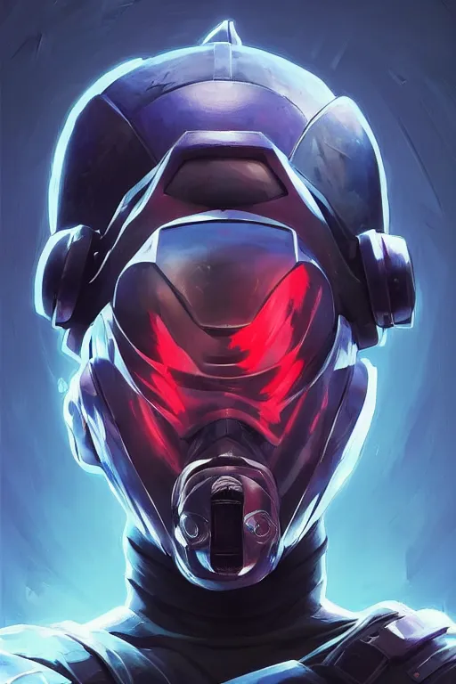 Image similar to epic mask helmet robot ninja portrait stylized as fornite style game design fanart by concept artist gervasio canda, behance hd by jesper ejsing, by rhads, makoto shinkai and lois van baarle, ilya kuvshinov, rossdraws global illumination radiating a glowing aura global illumination ray tracing hdr render in unreal engine 5