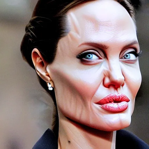Image similar to angelina jolie as a ghostbuster highly detailed face