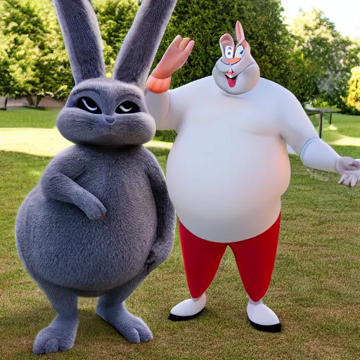 Prompt: big chungus as bugs bunny in real life