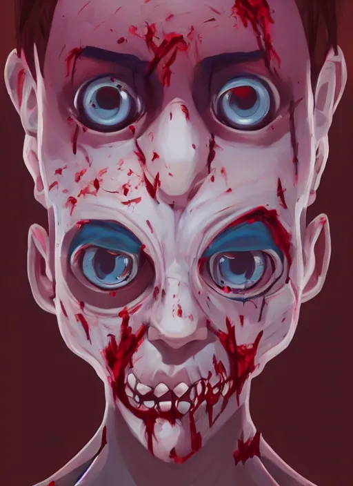 Image similar to face icon stylized minimalist zombie, loftis, cory behance hd by jesper ejsing, by rhads, makoto shinkai and lois van baarle, ilya kuvshinov, rossdraws global illumination