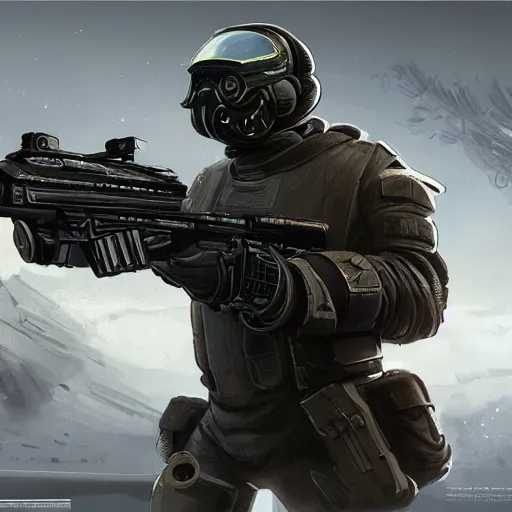 Image similar to sci-fi battle rifle concept art, trending on artstation, award-winning 4k