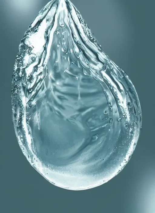 Image similar to portrait of a stunningly beautiful water drop, fjdjrjfjrjfj