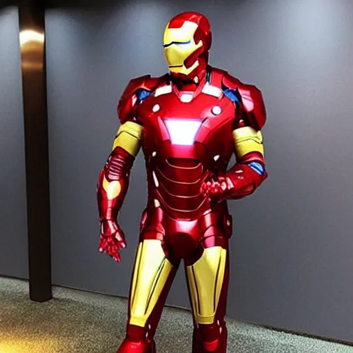 Image similar to the rock dressed as iron man