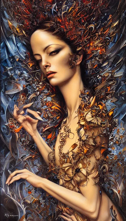 Image similar to techno artwork, by karol bak